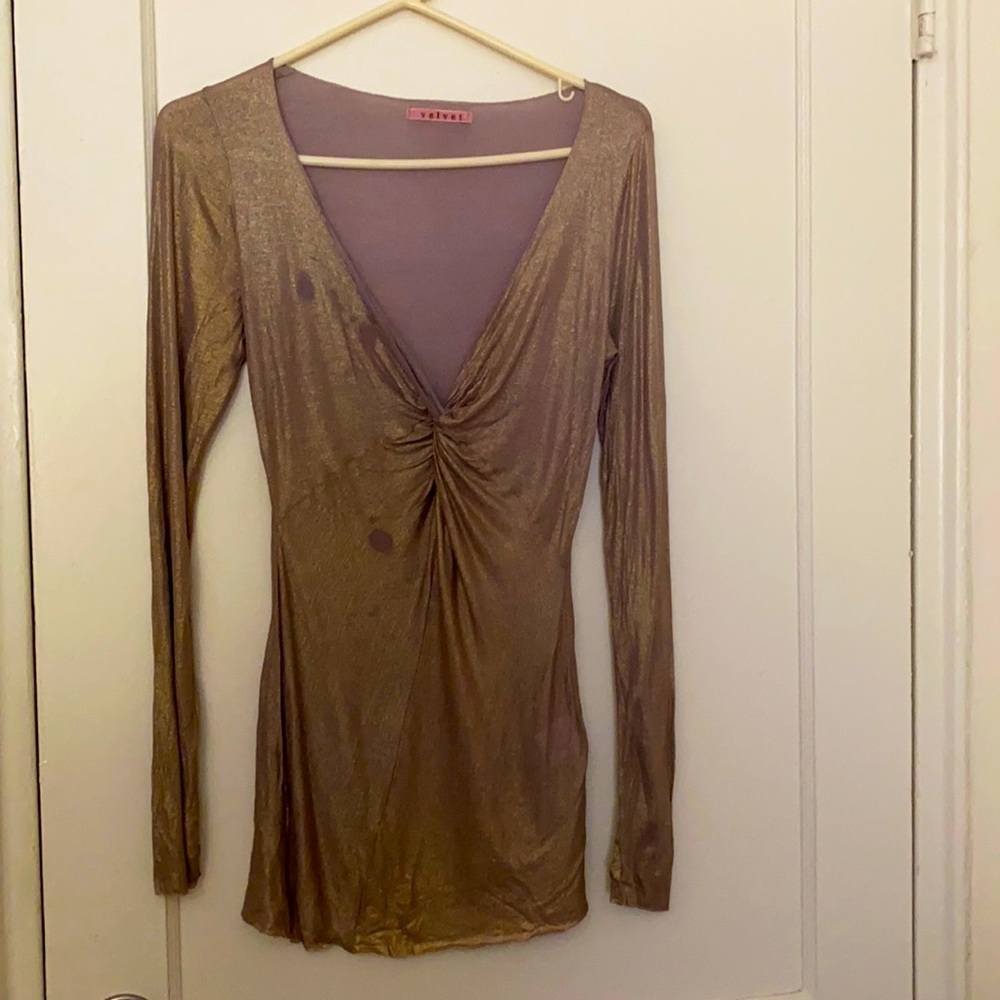 2 for $15 velvet bronze stretchy top size: S